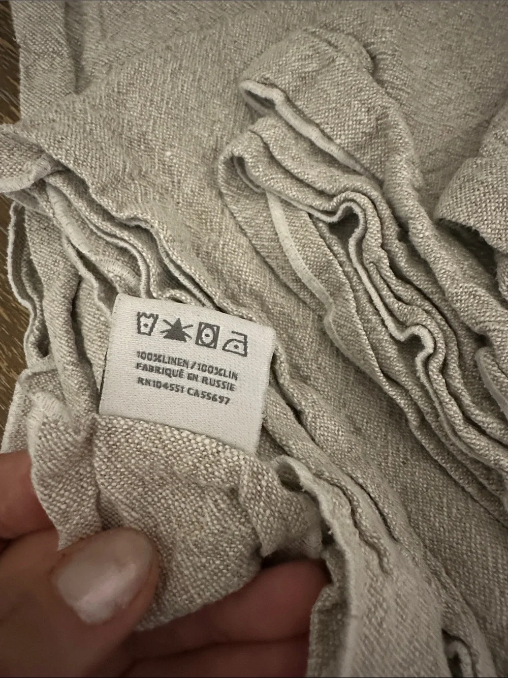Restoration Hardware Stone Gray Linen-Blend Napkin Set